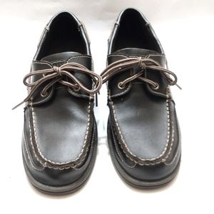 Rockport black leather adiprene boat shoes size 10m